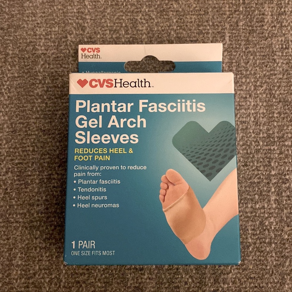 NEW CVS brand - Plantar Fasciitis Gel Arch Sleeves - 1 pair OSFM